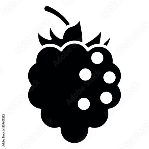 Blackberry Fruit Icon Template – Fresh Fruit Minimal Flat Vector Design