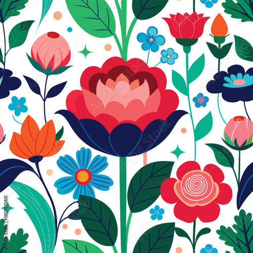 Maximalist enchanted bloom field pattern with golden hues