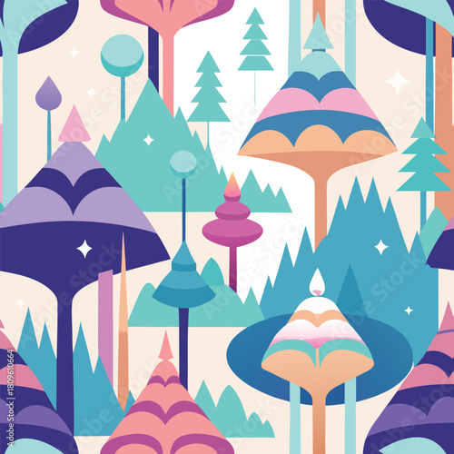 Maximalist ethereal bloom pattern with floating flowers