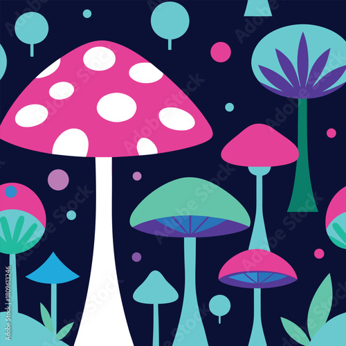 Maximalist paradise flower pattern with radiant colors