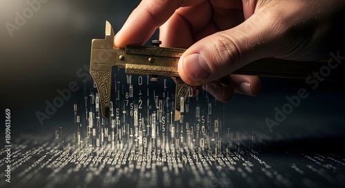 Measuring digital data with caliper 