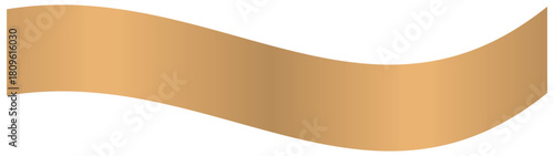 Golden curved ribbon banner with a smooth gradient effect, perfect for adding premium flair to titles or text. This elegant vector element is ideal for awards, certificates, and luxury branding