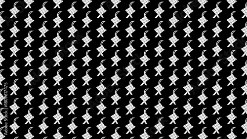 Traditional white ketupat seamless pattern vector illustration on a black background. Graphic design element for Hari Raya and Eid al-Fitr celebrations