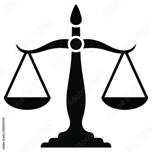 Elegant scales of justice silhouette for legal professionals and law firms seeking a modern, impactful visual identity or symbolic representation of fairness