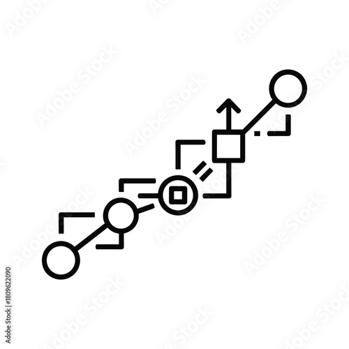 Diagram of a network showing the connections and relationships between different elements isolated on