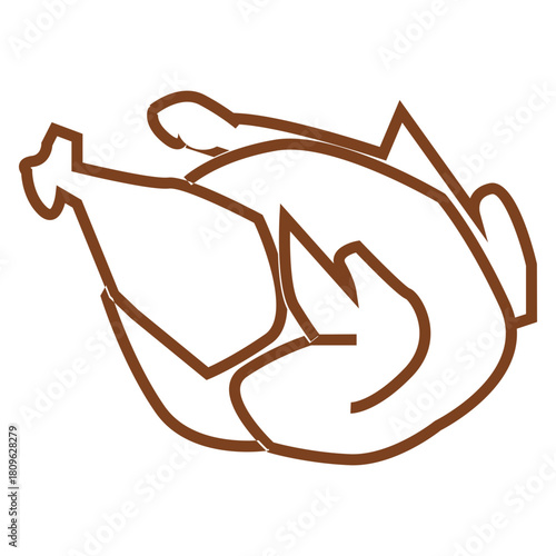 vector illustration of a chicken roast icon