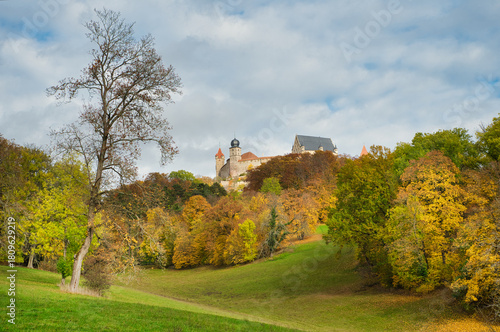 Herbstlicher Blick auf die Veste Coburg in Oberfranken Deutschland