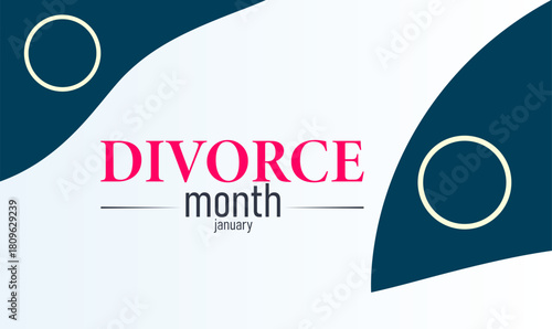 Divorce Month Poster Banner and Background Design Template Featuring Broken Heart Illustration and Support Concept for Awareness Counseling Relationship Guidance and Emotional Wellbeing