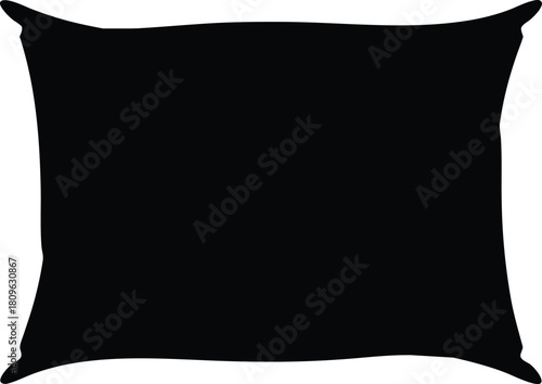 Pillow icon vector, Black pillow silhouette vector, home decor design, interior furnishing illustration
