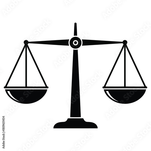 Sleek justice scales icon offering a bold statement on balance, legal matters, and the pursuit of truth across various professional contexts and designs