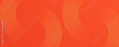 Abstract orange background with glowing geometric lines. Modern shiny yellow hexagon lines pattern. Technology futuristic concept. eps10