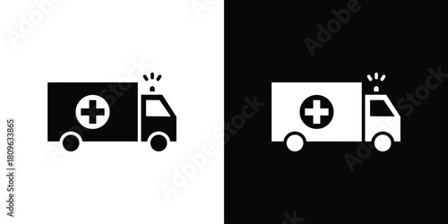 Ambulance icon design element for website and app ui design projects