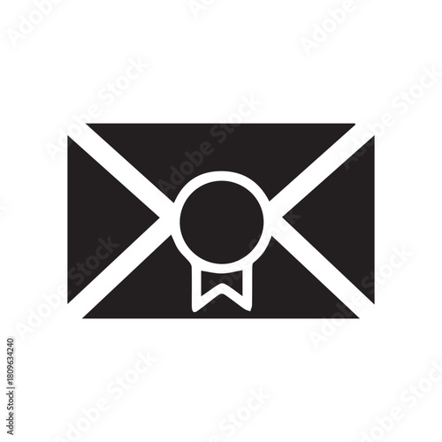 Certified Envelope Icon / Official Document Seal Symbol