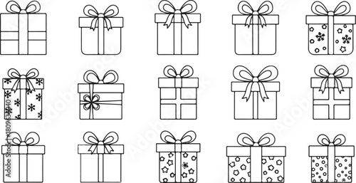 Gift Boxes for Celebrations A Collection of Festive Presents Icons