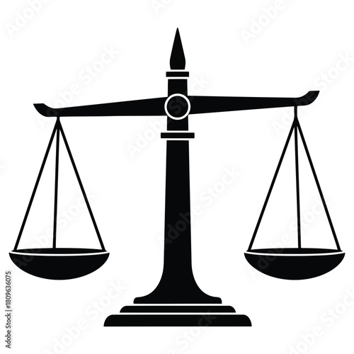 Striking scales of justice symbol representing legal balance and fairness, perfect for law firms and legal professionals seeking impactful visuals