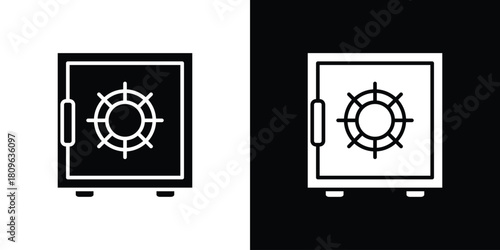 Bank vault icon design element for website and app ui design projects