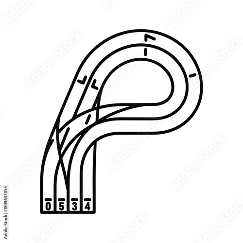 Illustration of a running track isolated on, a facility for athletics and racing sport