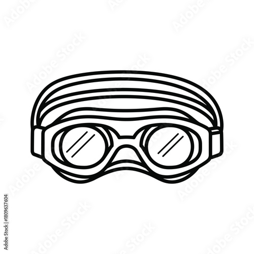 Illustration of swimming goggles isolated on eye protection for water sports and swimming