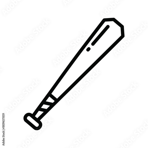 Illustration of a baseball bat isolated on, a sporting equipment used in baseball games