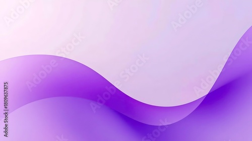 Minimal abstract purple gradient waves with soft flowing curves on pastel lilac background
