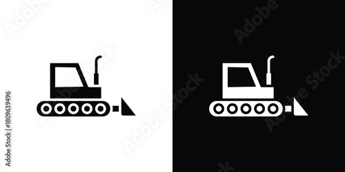 Bulldozer icon design element for website and app ui design projects