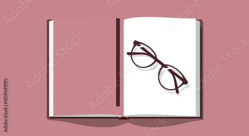 Simple illustration of a framed landscape painting and a slender vase with bare branches, set against a neutral background