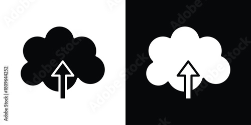 Cloud upload icon design element for website and app ui design projects