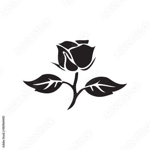 Rose Flower bBlack Icon Victor-4