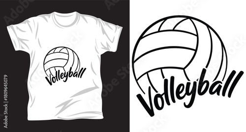 volleyball vector graphic t shirt design print.