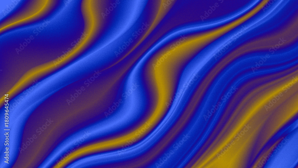 Fototapeta premium Abstract flowing blue and gold fabric texture background