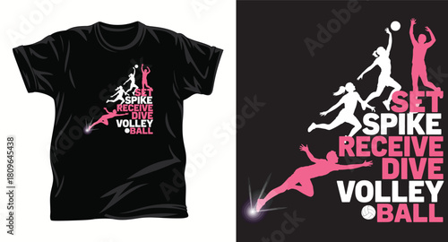 volleyball vector graphic t shirt design print.