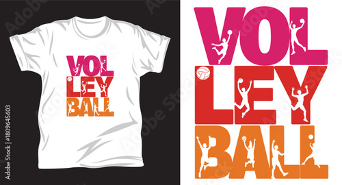 volleyball vector graphic t shirt design print.