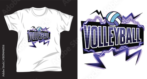 volleyball vector graphic t shirt design print.