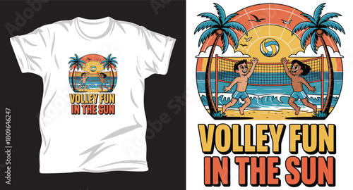 volleyball vector graphic t shirt design print.