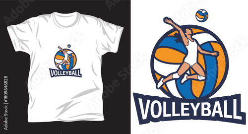 volleyball vector graphic t shirt design print.