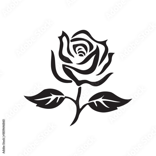 Rose Flower bBlack Icon Victor-6