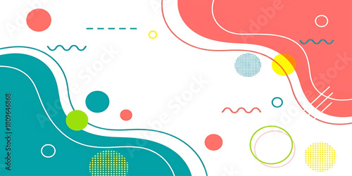 Abstract colorful vector background illustration with circles, floral design pattern, and art style shape elements for banner template