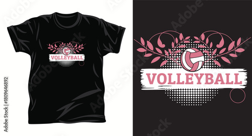 volleyball vector graphic t shirt design print.