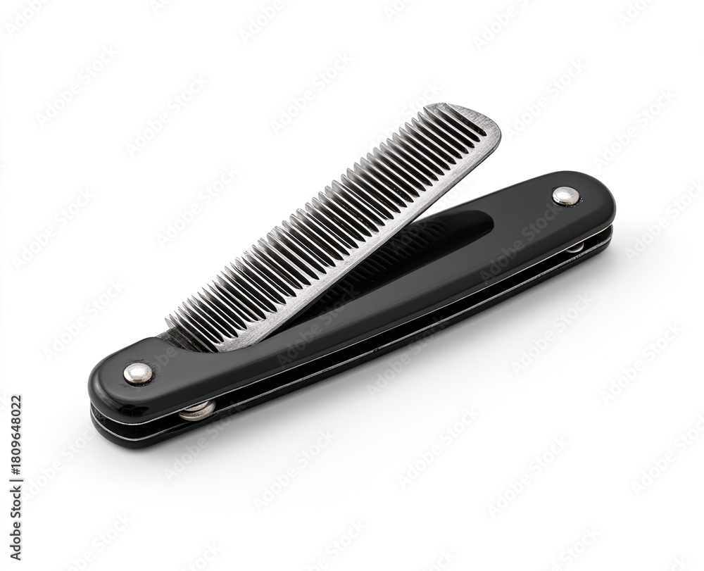 Obraz premium Folding comb with black handle, partially extended