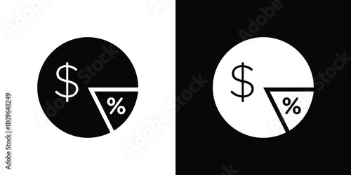 Dividend icon design element for website and app ui design projects