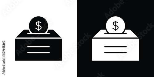 Donation box icon design element for website and app ui design projects