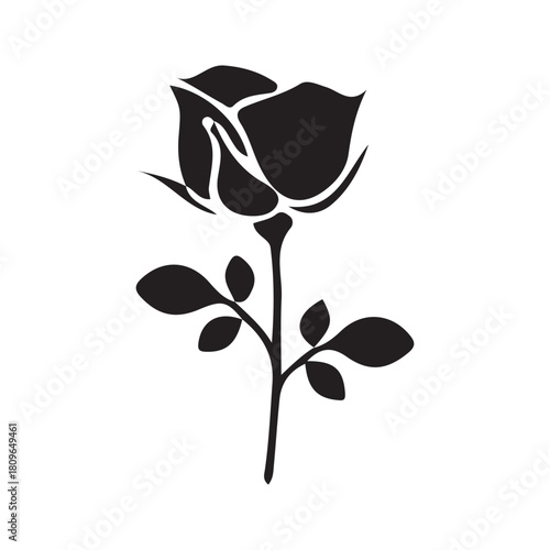 Rose Flower bBlack Icon Victor-7
