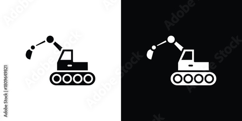 Excavator icon design element for website and app ui design projects