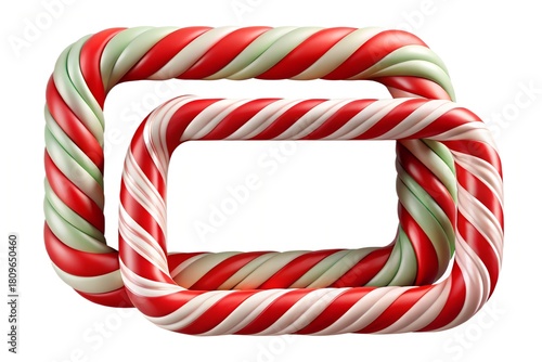 Two Rectangular Candy Cane Frames Intersecting border