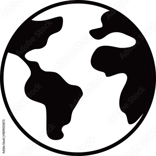 地球のアイコン　モノトーン