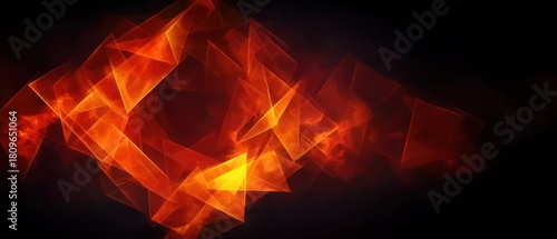 Abstract geometric shapes in orange and black