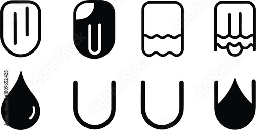  IV Drip Icon Set Silhouette Vector Collection on a white background.
