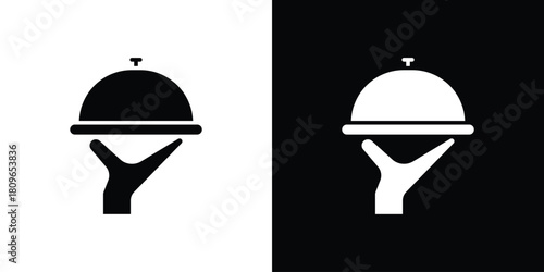 Hand holding tray icon design element for website and app ui design projects
