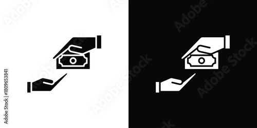 Hand money exchange icon design element for website and app ui design projects