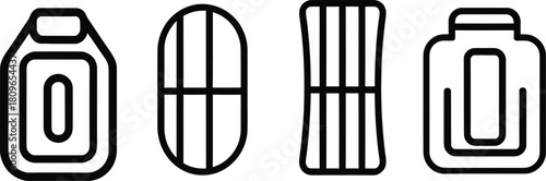 Adhesive Bandage Icon Set Silhouette Vector Collection on a white background.
